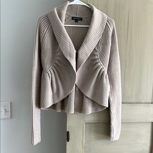 Beige Ribbed Knit Cardigan Express